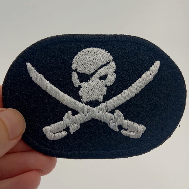 jolly roger pirate patch velcro hook-loop