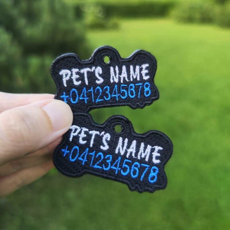 Custom Pet Tag Gift for Dog Cat Silent Name Tag for Collar