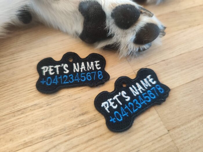 Custom Silent Dog Tag 2 pcs Collar Bone Shaped | Cute Funny Soundless Pet Name ID - Image 3