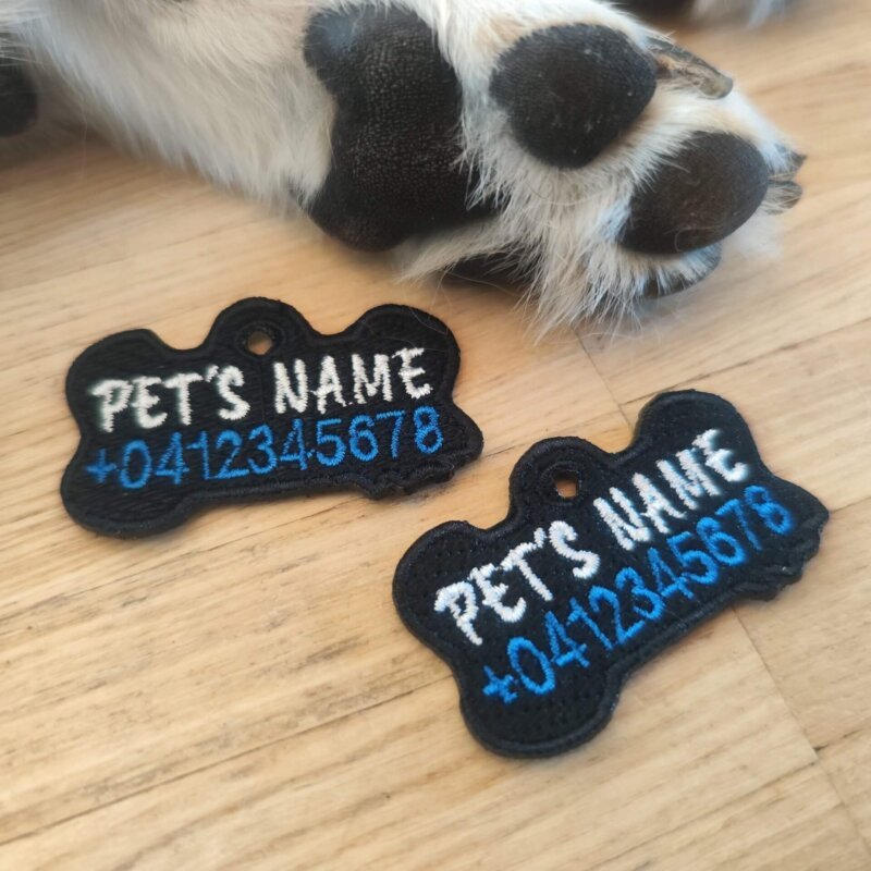 pet tag embroidered