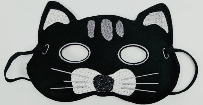 Black Cat Mask for Kid Party Pretend Play Soft Felt - Image 4