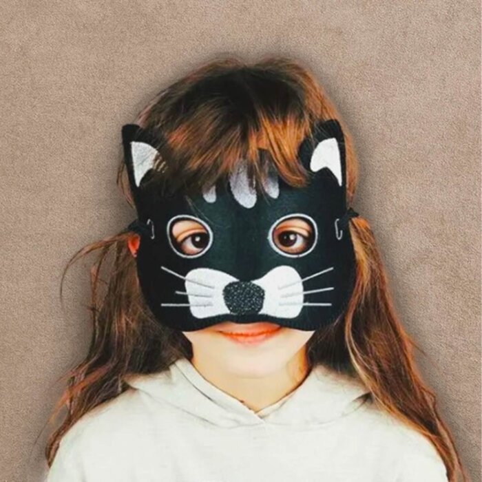 Black Cat Mask for Kid Party Masquerade Pretend Play