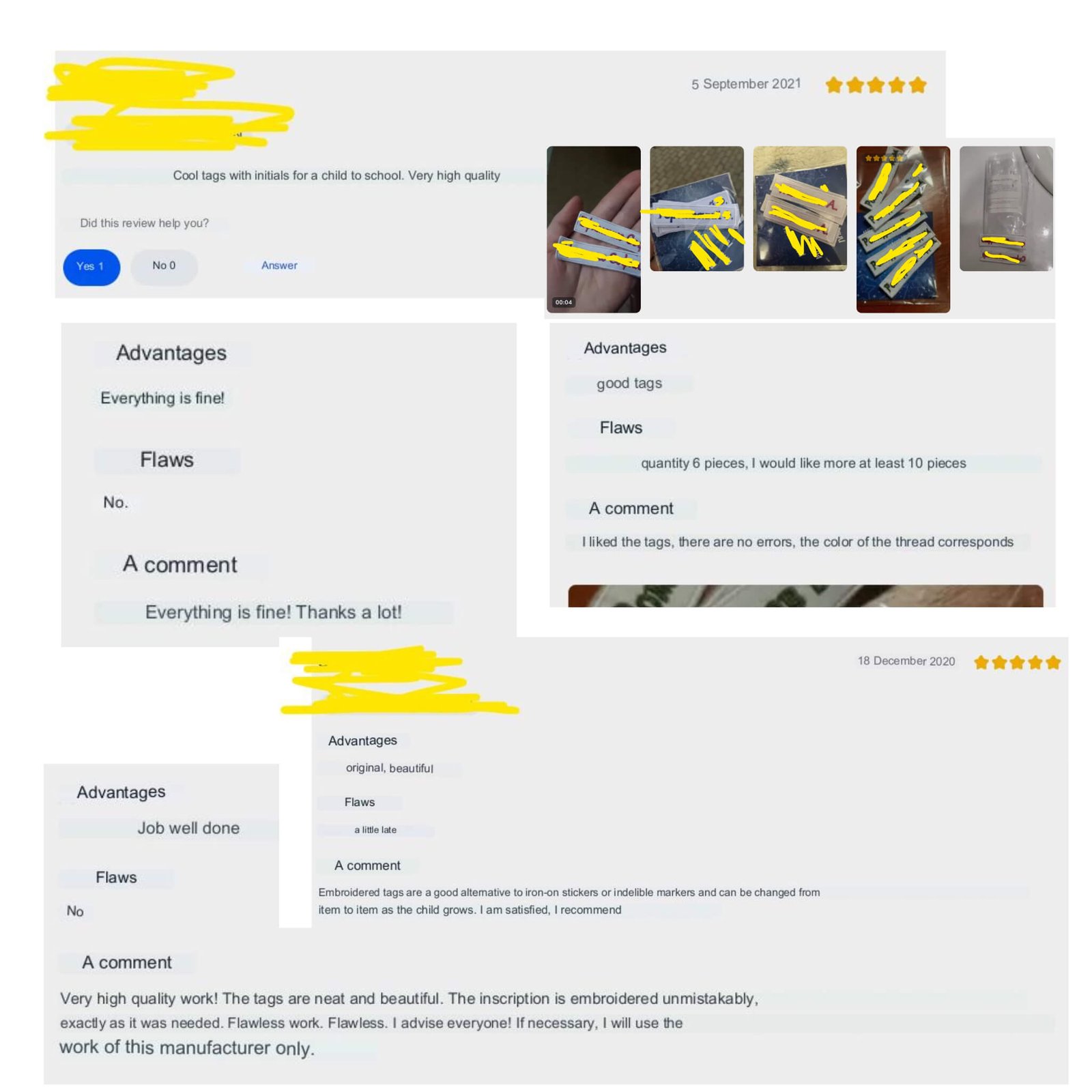 5 PCS Embroidered Name Tags School Clothes, Fabric Custom Labels White Blanket Tag Personalised Sewing Labels Iron On 2 Word Cursive - Image 5