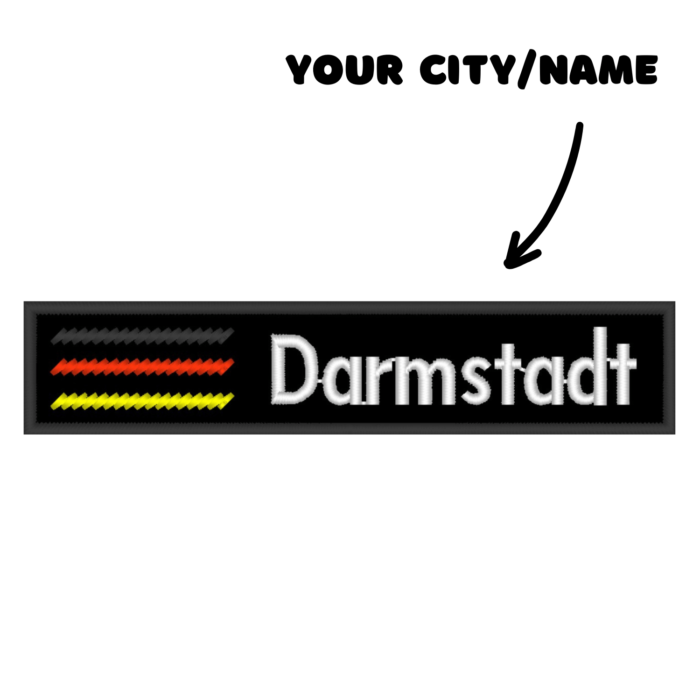 Custom patch text Darmstadt Germany Embroidered patches