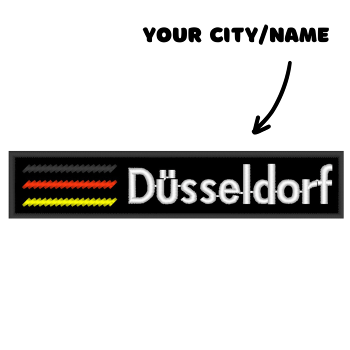 Custom Patch Text Düsseldorf Germany embroidered