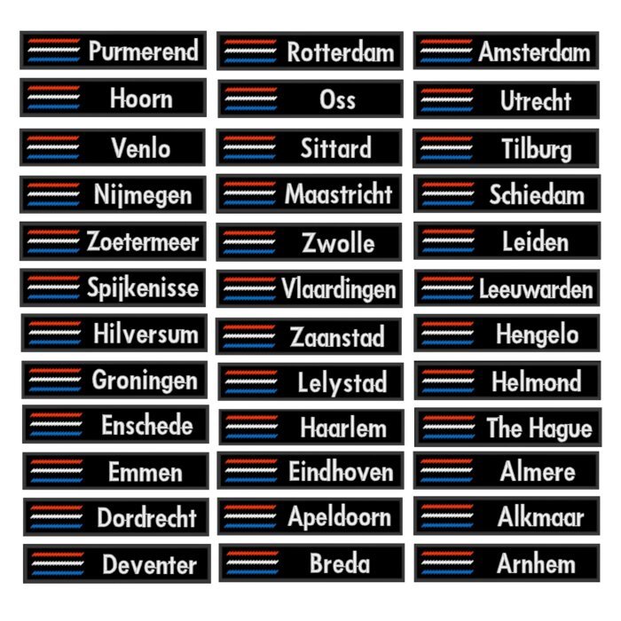 Country flag patch embroidered Dutch flag colors Alkmaar Netherlands - Image 2