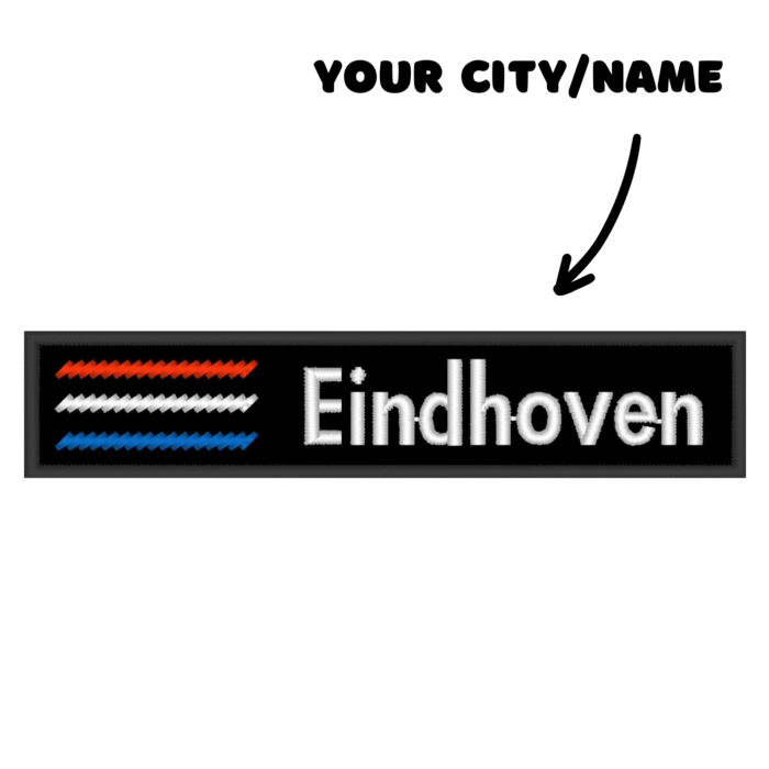 Custom Patch Text Eindhoven Netherlands Embroidered