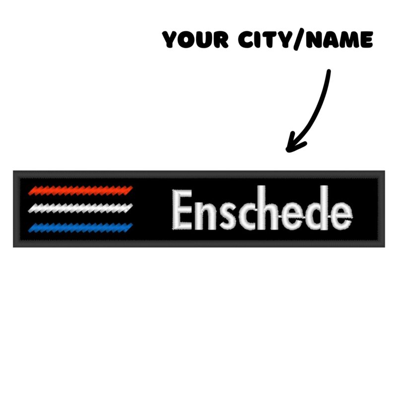 Custom Patch Text Enschede Netherlands Embroidered