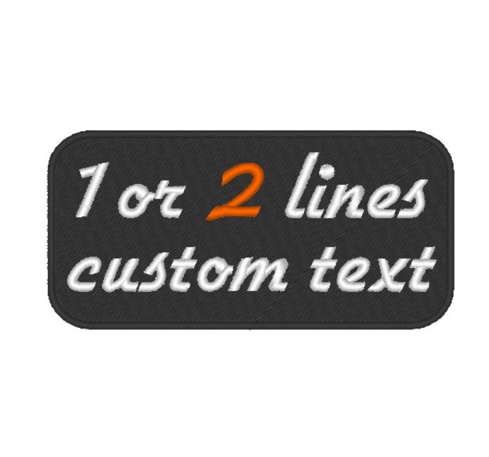 Custom Patch 2 Lines Embroidered Patch for Hat Iron On Hook Loop