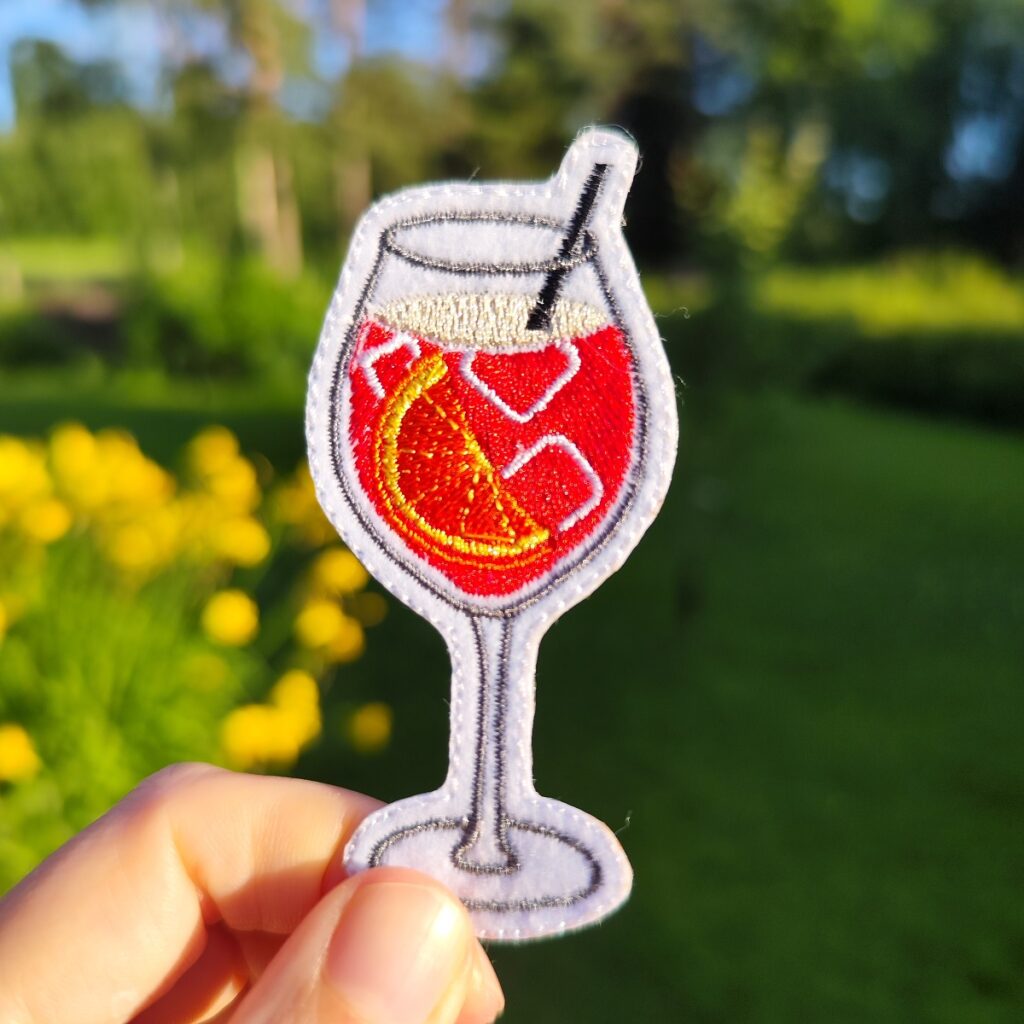 Cocktail Patch Iron On Aperol Spritz