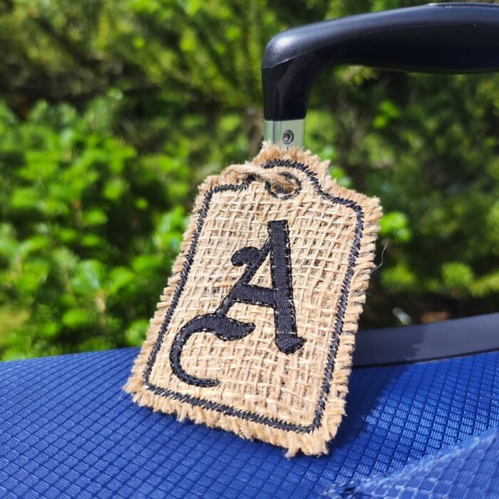 Luggage Tag Monogram Custom Gothic Letter Embroidered - Image 2