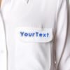 Name Badge Embroidered Patch for Uniform Nurse Teacher Waiter Blue on White