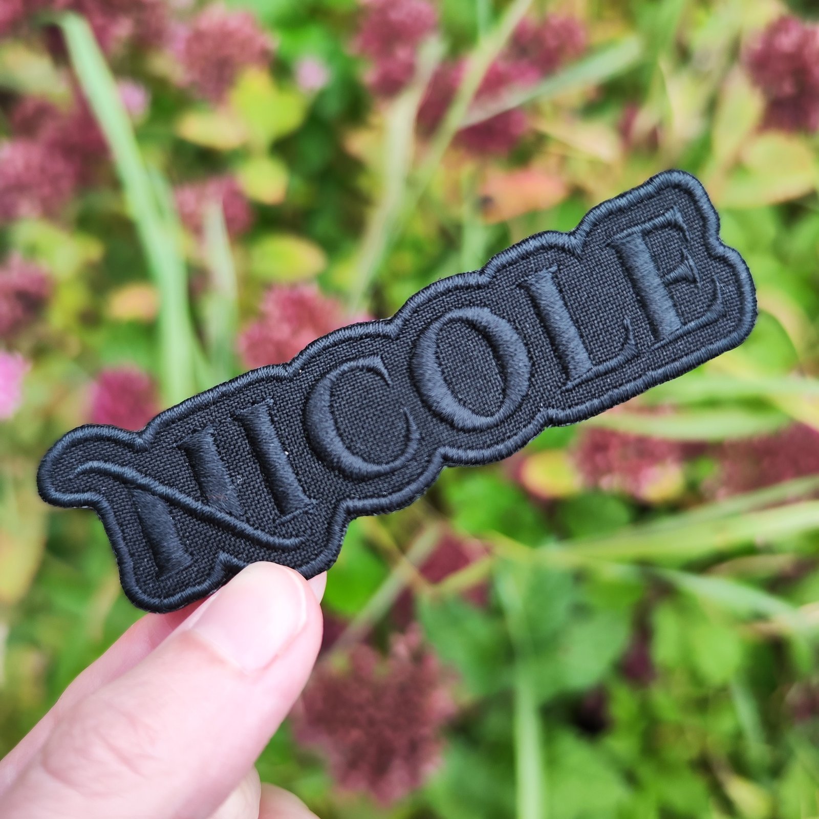 custom all black patch iron on