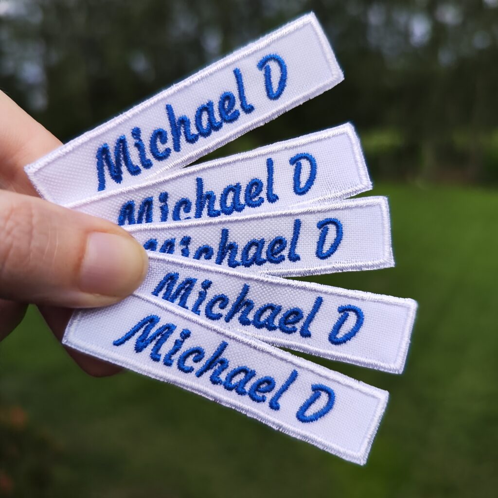 white clothes labels witch custom name embroidered set