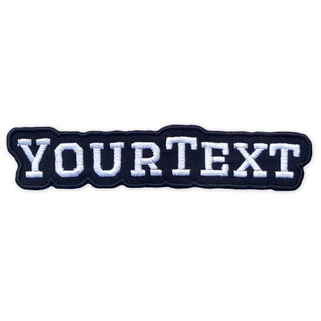 custom white on black text patch