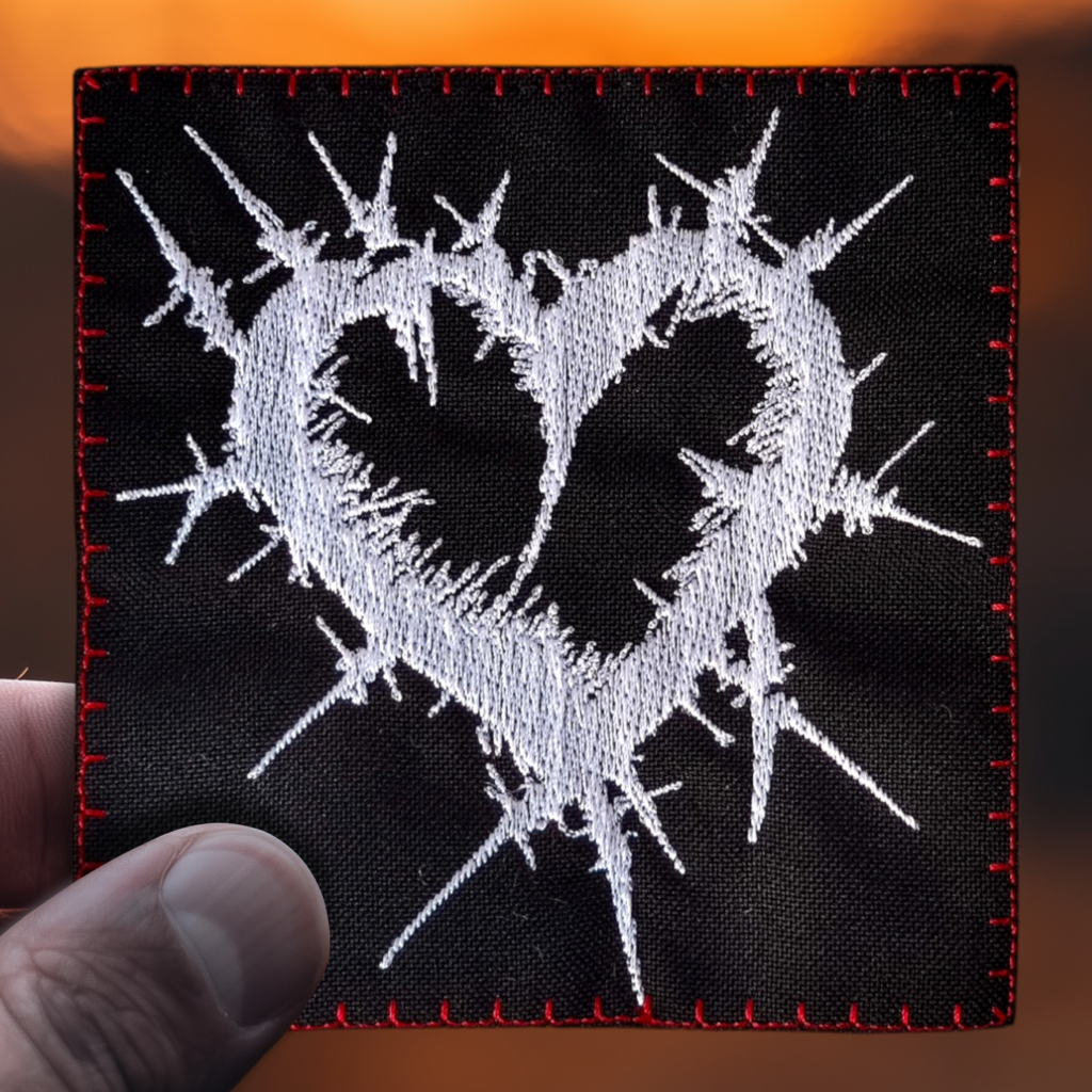 heart and thorns patch gothic