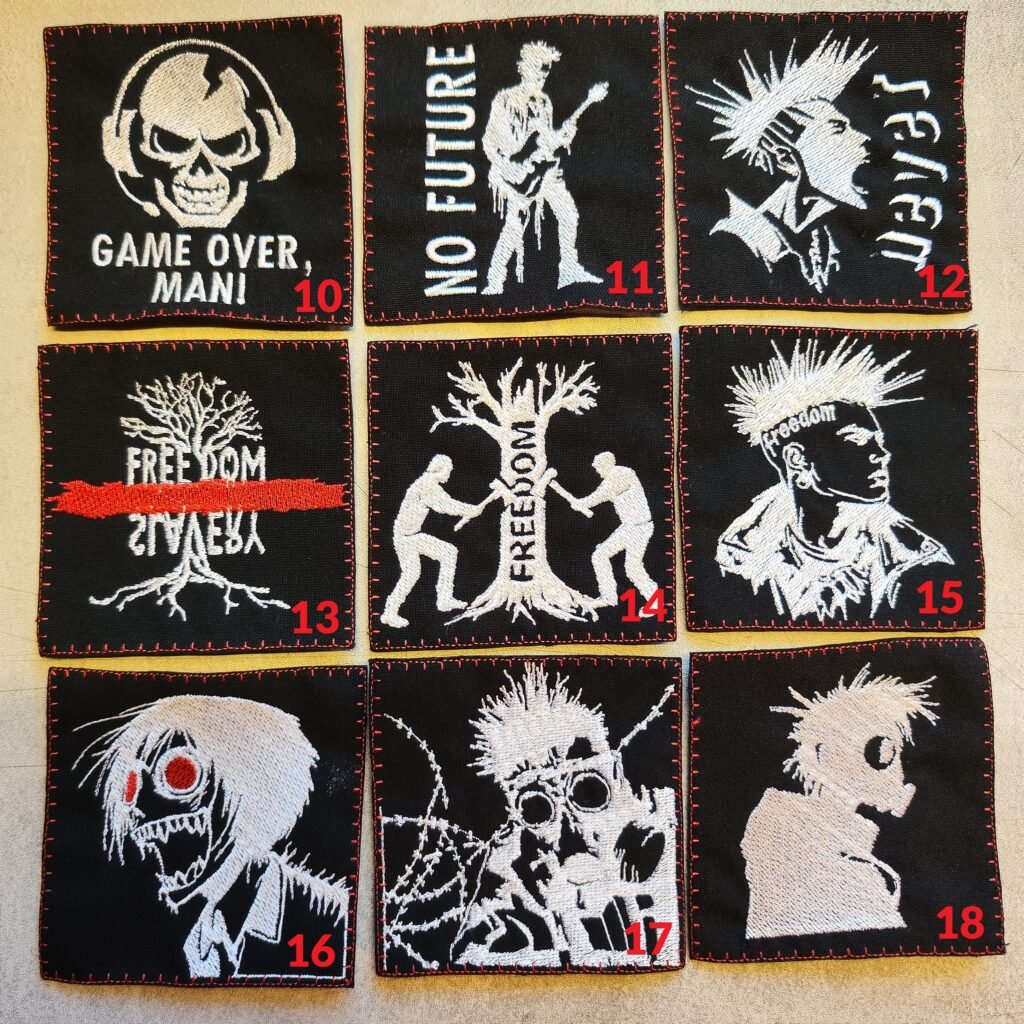 punk patches choose from