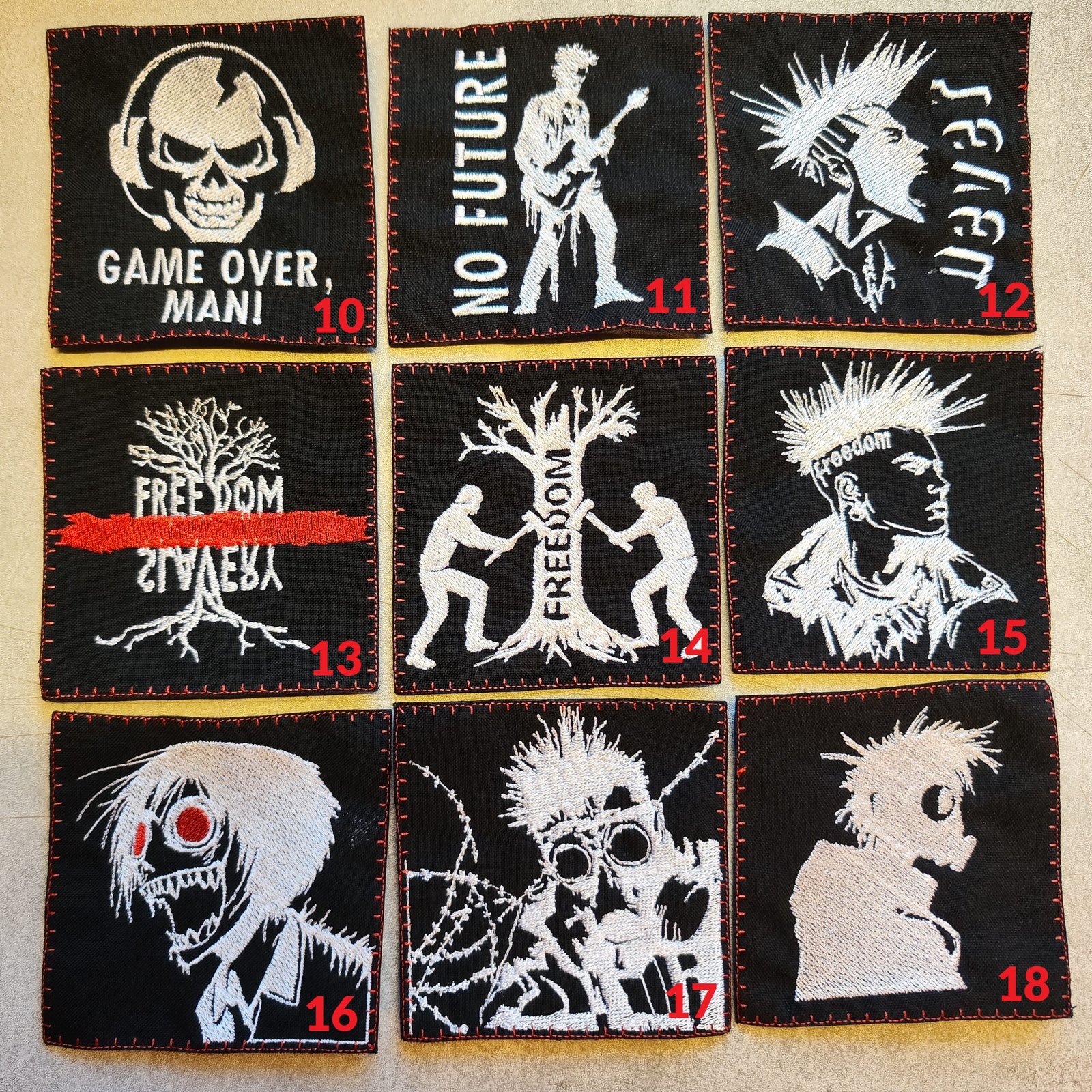 punk patches choose from
