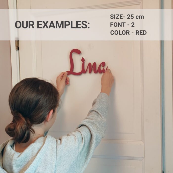 Personalised Door Sign Cursive 3D printed 15 - 45 cm for Home or Office - Image 12