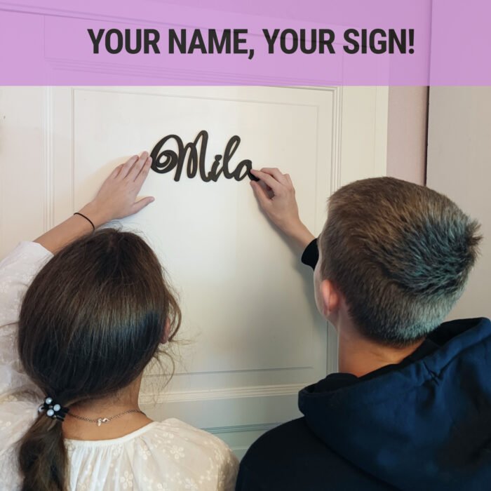 Personalised Door Sign Cursive 3D printed 15 - 45 cm for Home or Office - Image 2