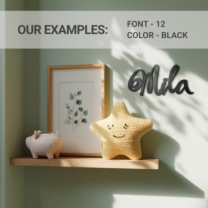 Personalised Door Sign Cursive 3D printed 15 - 45 cm for Home or Office - Image 10