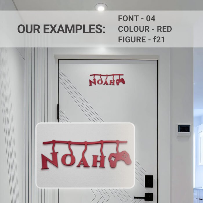 Door Signs with Icons Horse, Dog, Cat, Princess, Unicorn, Car, Gamer, Bike Symbols, 3D Printed 20 - 40 cm All Colors - Image 2
