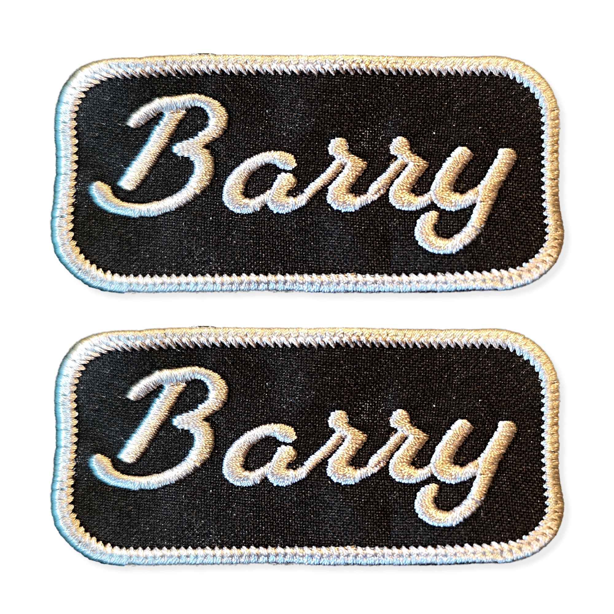 Custom Embroidered Name Patch – Iron On Or Sew On, Any Text, Classic Stripes Design