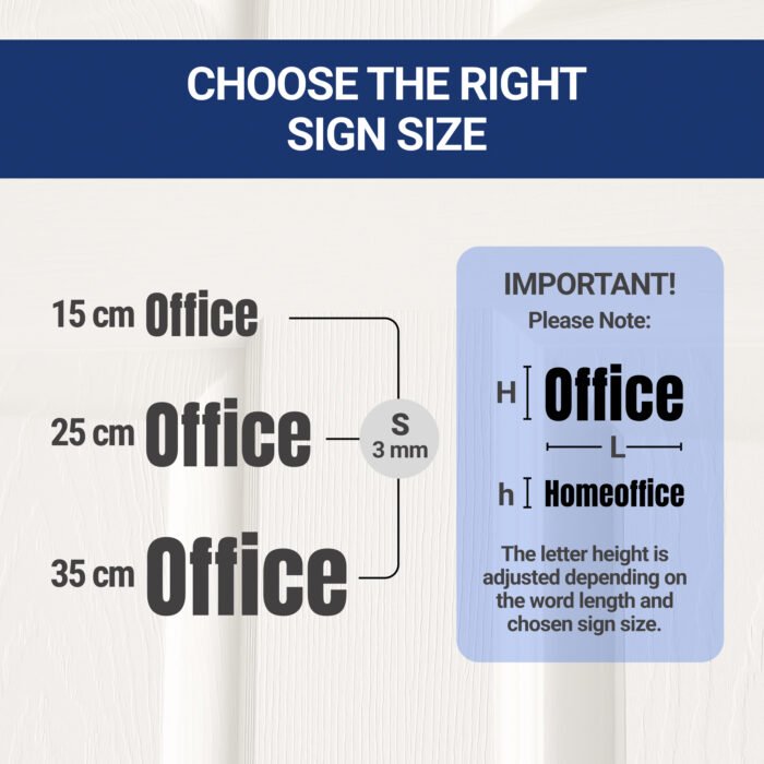 Classic Custom Door Sign for Office or Home Black, Bronze, White, Silver 15 - 35 cm 3D Printed - Image 7