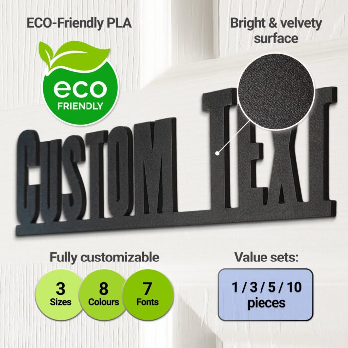 Classic Custom Door Sign for Office or Home Black, Bronze, White, Silver 15 - 35 cm 3D Printed - Image 6