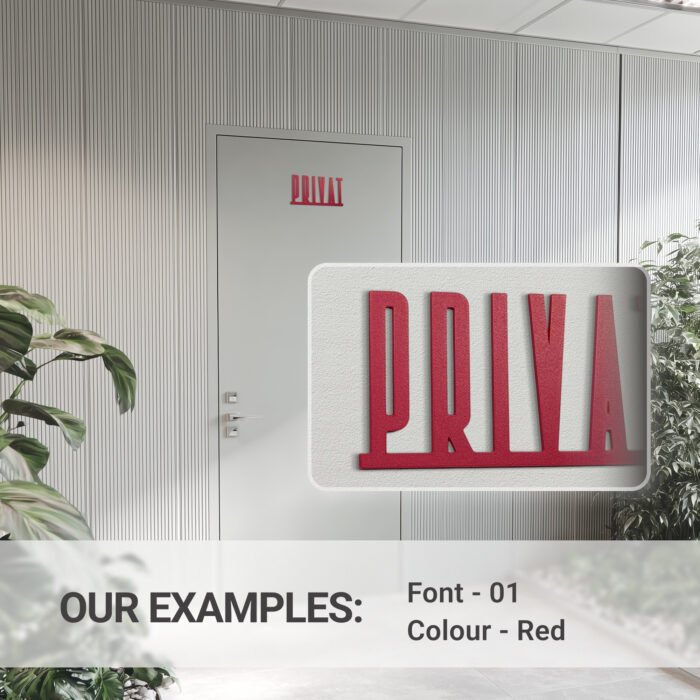 Classic Custom Door Sign for Office or Home Black, Bronze, White, Silver 15 - 35 cm 3D Printed - Image 2