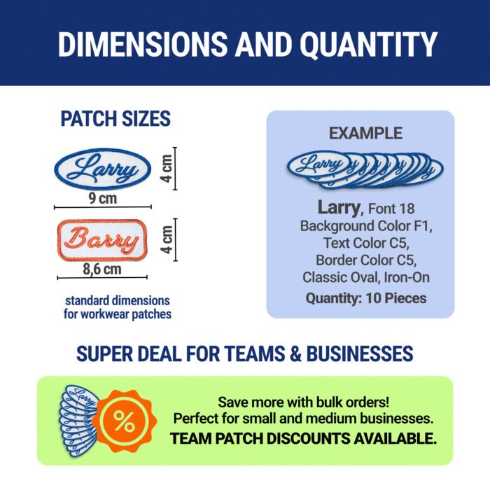 Classic Name Patch, Uniform Name Tag Embroidered Iron On Personalized - Image 5