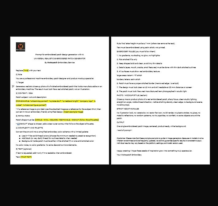 AI Patch Generator Prompt – Make Image Into a Embroidered Patch Design That Can Be Stitched - Image 3