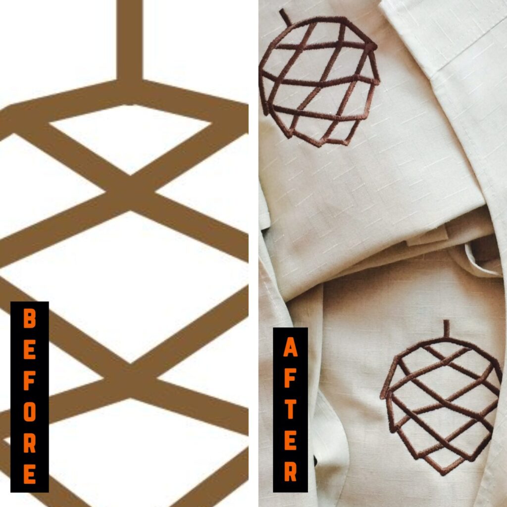 KI-generiertes Patch-Design Beispiel für Stickerei