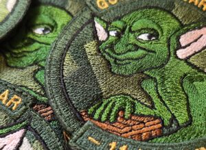 full thread coverage custom embroidered patches 40 pcs batch funny troll